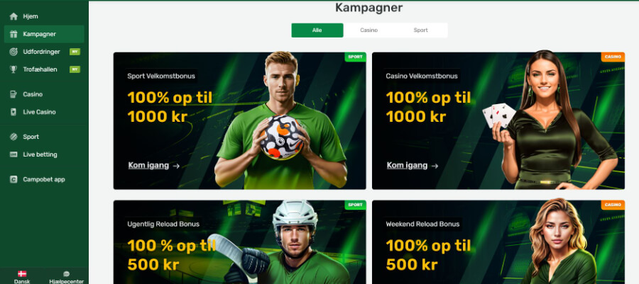 CampoBet kampagner Screenshot