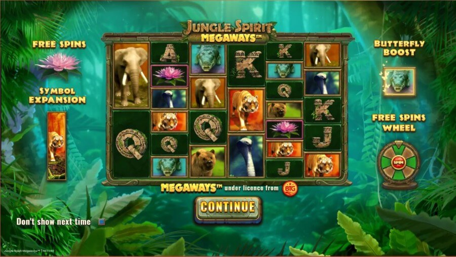 Jungle Spirit Mega forside screenshot